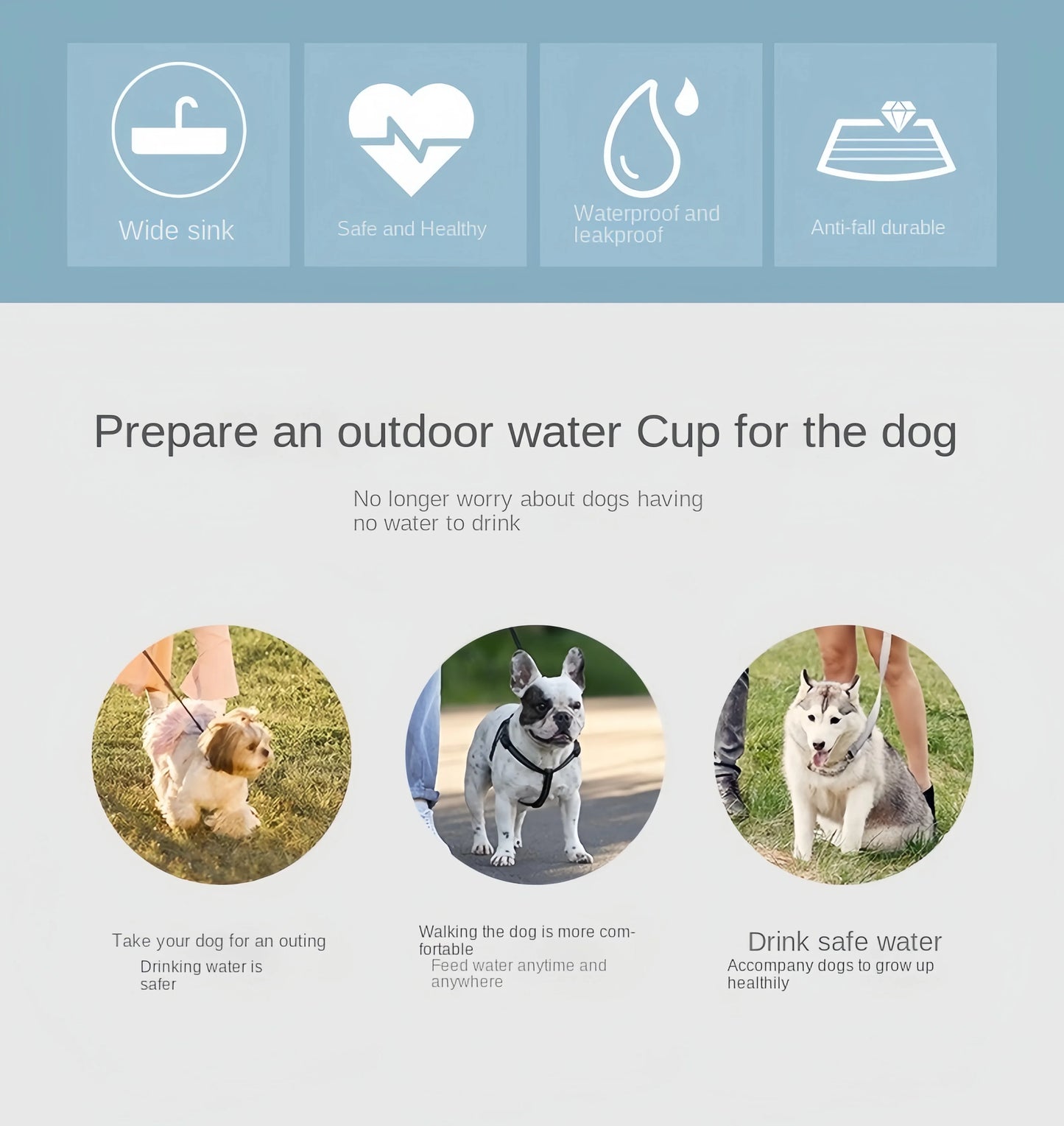 2 in 1 Portable Pet Water Bottle With Food Container (2 Pcs)