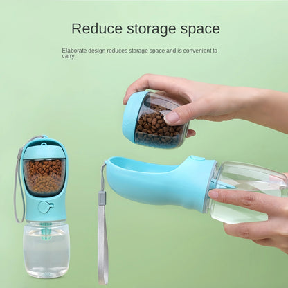 2 in 1 Portable Pet Water Bottle With Food Container (2 Pcs)
