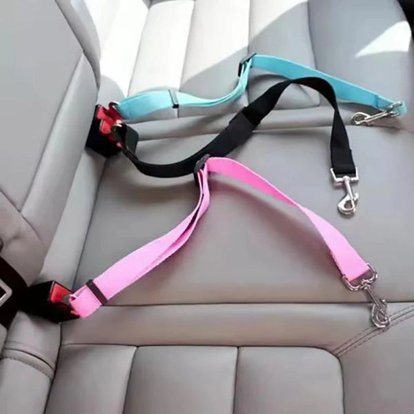 Dog Car Seat Belt – Adjustable Safety Harness Strap for Secure Pet Travel