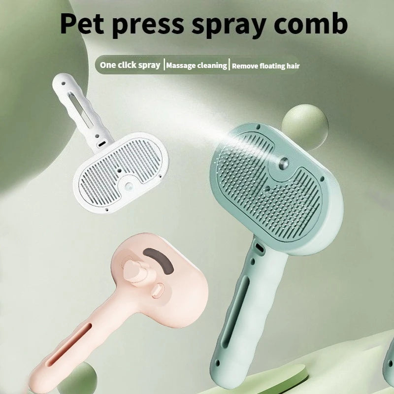 Cat Dog Comb Pet Steam Massage Brush Safe Round Head Soft Teeth Spray Hair Removal Comb for Universal for Cats Dogs Accessories