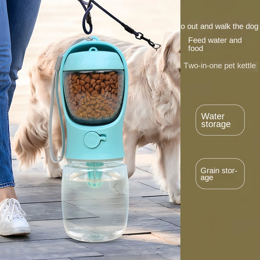 2 in 1 Portable Pet Water Bottle With Food Container (2 Pcs)